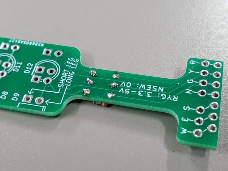 Resistors soldered